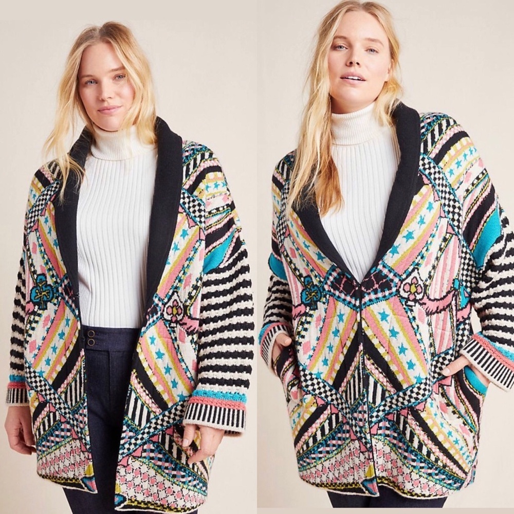 Anthropologie Multicolor Patterned Jacket
